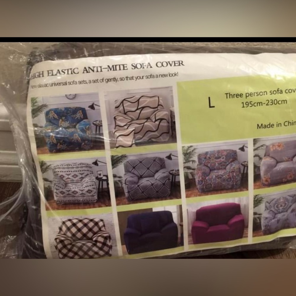 1 set of Three person sofa cover size L 
195 cm-230 cm  (76 inch- 90inch)